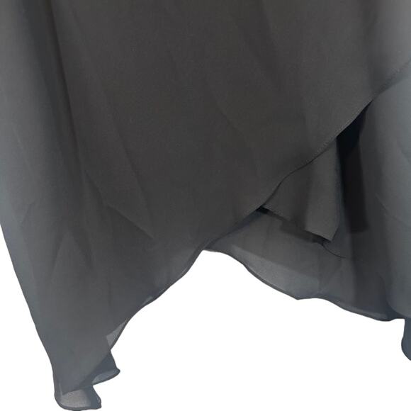 Jessica Howard Black Asymmetrical Hem Layered Tiered Skirt Women Sz 14 - Picture 3 of 7